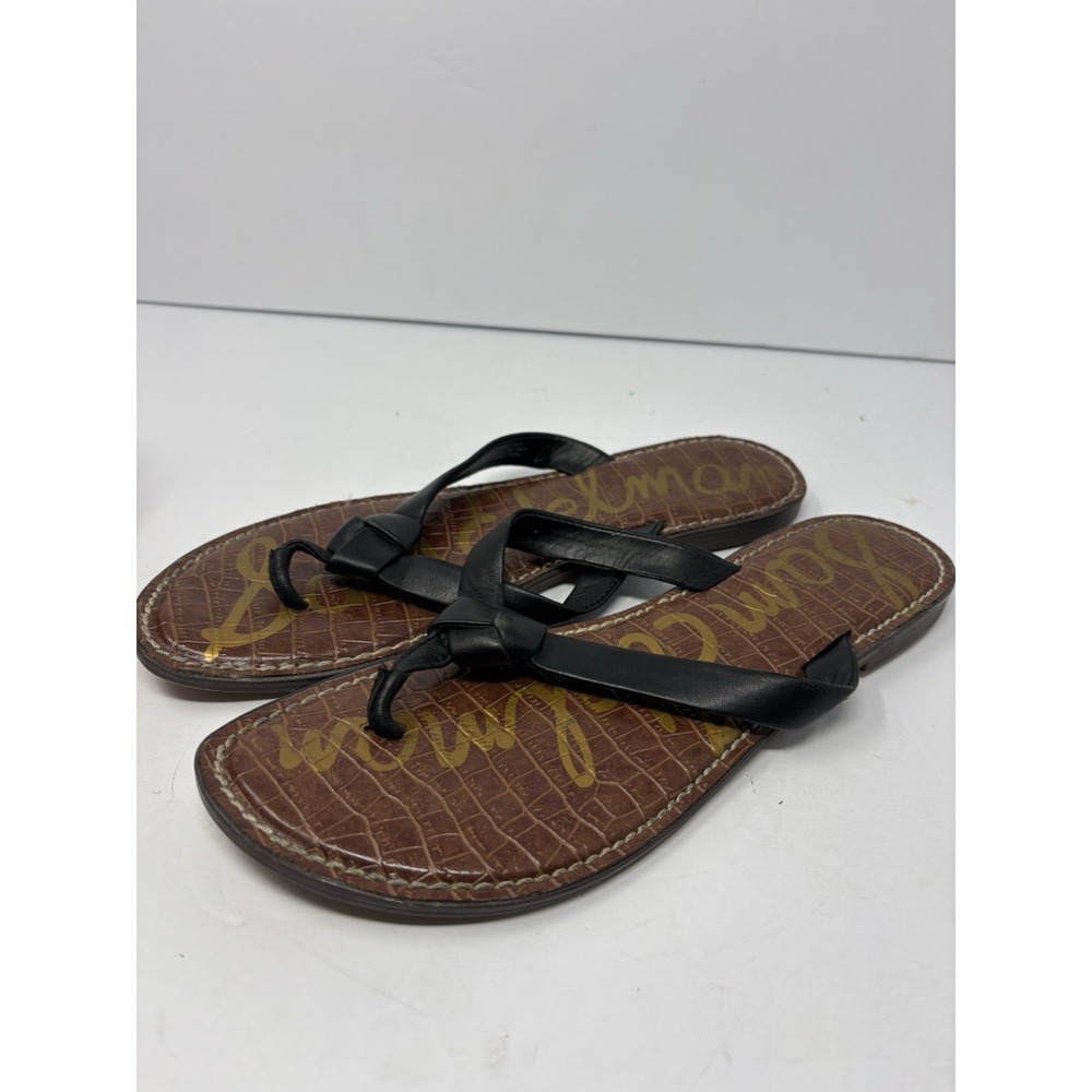 SAM EDELMAN Giles Black Leather Womens 9.5M Flip Flop